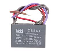 CBB61 5 Hilos Condensador Ventilador de Techo 4+4+2,5µF 250V CA - Regulación de Varias Velocidades, Carcasa de Plástico Resistente, MAX 85°C