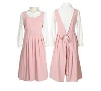 CBBEONRN Algodón Lino Delantales Color Sólido Estilo Japones Delantal con Bolsillo Literatura Arte Tienda Flores Ropa por Mujeres Hombres Cocinando Cocina Pink,One Size