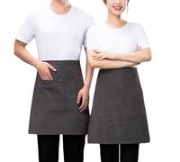 CBBEONRN Delantal Cocina Corto Delantal Cintura con Bolsillos Unisex para Barbacoa, Cocina, Limpieza, Hostelería, Frutería Y Trabajo - UniformeGrey,One Size