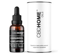 CBD HOME Oils - Aceite con CBD al 20% + Melatonina - 30 ml - Fórmula con 6.000 mg de Cannabidiol - Base de Coco y Semilla de Cáñamo Ecológico - Fórmula Certificada - Con Omega 3-6-9 - Fabricado UE