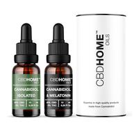 CBD HOME Oils - Pack: Aceites con CBD Aislado al 40% + CBD al 40% con Melatonina - 10 ml cada uno - Base de Coco y Semilla de Cáñamo Ecológico - Fórmula Certificada - Omega 3-6-9 - Fabricado en UE