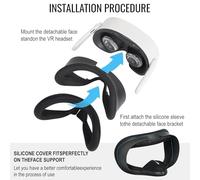 CBDYWVR VR Silicone Face Pad for MetaQuest 3S, Funda de Silicona Resistente al Sudor para Auriculares Quest 3S, Cojín Facial Lavable y Resistente a la luz Quest 3S VR Silicone Accessories (Negro)