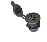 CBE C-Line - Cargador de módulo de enchufe USB dual de 12 V, salida de 4,8 A para autocaravana, caravana, caravana con cubierta antipolvo impermeable