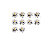 CBFMFVFROR 10 Uds. LED de alta potencia de 12V 24V CC, cuentas de un solo color, 1W, 3W con placa de aluminio, Chip de lámpara amarillo blanco cálido(1W-Warm White(20mm),DC 12V)