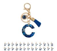 CBHTMY Llaveros Letras Iniciales Ojo Azul, Llavero Ojo Turco Personalizado con Letra, Llaveros Originales para Mujer y Niña, Porta Llaves Protección para Mochila y Coche (C)