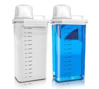 Cbilzxer Dispensador de Detergente,Dosificador Detergente Lavadora, Almacenamiento Reutilizable, Botellas Vacías en Polvo, Caja de Almacenamiento con Vaso Medidor (2900ml*2)