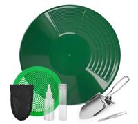 Cbilzxer Kit Batea Oro Profesional, (38.5 cm) Bandeja de Oro para Minería, Kit de Bandeja de Lavado de Oro, para Manual de Lavado de Oro Sistema para minería de Lavado de Oro Bandeja (Verde)