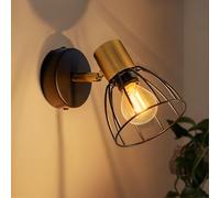 CBJKTX Aplique de pared para interiores Lámpara de pared vintage - Negro 1 luz Aplique de pared orientable 350° E14 Retro Metal Spot de pared para escaleras Pasillo Salón Dormitorio (sin bombilla)