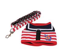 CBLdF Chubasquero Perro Ropa para Perros De Mascota Set De Correa Suave para Teddy Pomeranian Chihuahua Perros Suministros De Collar-Rojo-Metro