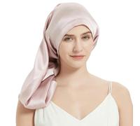 CBLdF Gorro saten pelo rizado Capa Para Dormir Para Mujeres Cabello Largo Noche Para Dormir Bonnets Turban Bonnets Silk Hair Ribbon Wrap Wrap-polvo De Raíz De Loto