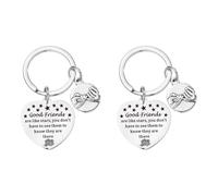 CBMZHF 2 llaveros para mejores amigos: buenos amigos son como estrellas, regalos de amistad para mujeres, regalo sentimental de cumpleaños y graduación