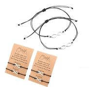 CBMZHF 4 pulseras de amistad con girasol y meñique para promesas, combinadas a larga distancia, regalo de cumpleaños para mujeres, niñas, parejas