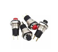 CBQZCHWDKT 1 botón de metal negro, interruptor de llave, interruptor de autobloqueo, interruptor de metal, interruptor redondo, interruptor de botón de 10 mm