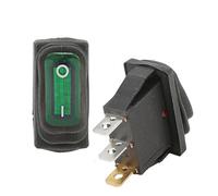 CBQZCHWDKT 1 interruptor basculante KCD3 de 3 pines y 2 posiciones, color verde, con luz, 220 V