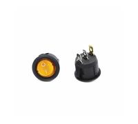CBQZCHWDKT 1 interruptor basculante redondo de 3 pines, encendido/apagado, amarillo, KCD1, 220 V, iluminado por LED, con luz.