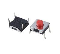 CBQZCHWDKT 10PC TS-E003 Interruptor de llave 6,2x6,2x3,1H Interruptor táctil ligero de punta roja Cuatro pines rectos
