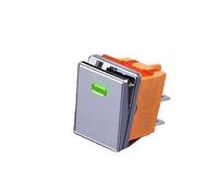 CBQZCHWDKT 4pin Drawing Process Aluminum Oxidation of Key 16A 250VAC DPDT Aluminum Panel Waterproof Rocker Switch(Green(Silvery Panel),9-24V)