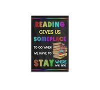 CBQZCHWDKT Bulletin Board Reading Posters, Reading Gives Us & Comprehension Skills, Classroom Wall Chart for Elementary Middle High(Unframed,16x24inch(40x60cm))