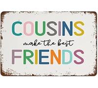 CBQZCHWDKT Cousin Squad Metal Sign Childhood Memories Quote Vintage Wall-Art for Playroom Game Room Basement 8 X 12 inch