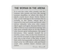 CBQZCHWDKT Empowered Woman Quote Rustic Tin Sign The Woman in The Arena Wall-Art for Study Decor 8 X 12 in