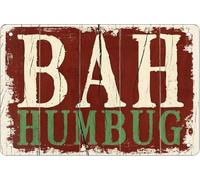CBQZCHWDKT Grumpy Santa Metal Sign Bah Humbug Funny Holiday Saying Retro Wall Decor for Man Cave Bar Cart 8 X 12 inch