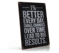 CBQZCHWDKT One Percent Better Every Day Goal Setting Metal Sign 8x12 Inch