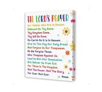 CBQZCHWDKT Our Daily Bread Children's Prayer Canvas - Christian Wall Decor with Mealtime and Bedtime Blessings for Family Worship(Framed,08x12inch(20x30cm))
