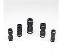 CBQZCHWDKT Pipe connector 10pcs Black Air Water Tube Fittings 4 6 8 10 12 14 16mm Tube Straight Push In Pneumatic Connector Union Quick Fittings (Color : 6mm 4mm)