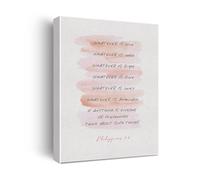 CBQZCHWDKT Think on These Things Christian Art - Modern Minimalist Bible Verse Canvas for Living Room, Study, or Prayer Space(Unframed,12x18inch(30x45cm))