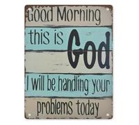 CBQZCHWDKT This Is God I Am Taking Over Your Problems Today Metal Tin Sign 8 X 12 in Vintage Faith Decor for Office Den