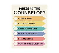 CBQZCHWDKT Where is the Counselor? Door Sign & Wall Art - Supportive Office Decor for School Counselors, Social Workers, Therapist Room Gift(Unframed,12x18inch(30x45cm))