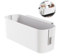 CBRAEXY Cestas de Almacenamiento Cama Colgando,Organizador de Cama Colgante de Plástico, Cestas Colgantes con 2 Ganchos Extraíbles, Para la Familia, el Hogar, la Oficina, Blanco