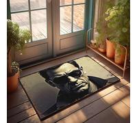 CBRT Alfombrillas para el clima para casa, un hombre que lleva gafas de sol con una expresión seria, felpudo para decoración de habitación Emo (65 x 90 cm)