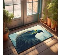 CBRT Felpudo al aire libre, diseño de águila majestuosa mirada en paisaje montañoso, tapete de entrada para interiores y exteriores (50 x 80 cm)