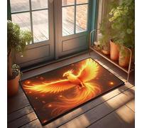 CBRT Felpudo interior para puerta delantera, diseño de fénix ardiente con alas extendidas, tapete antideslizante para puerta de baño (50 x 80 cm)
