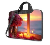 CBRT Funda para portátil de 15.6 pulgadas, un ramo de rosas con velas delante de una puesta de sol, mochila de viaje para laptop, bolsa de viaje para mujer, 17 pulgadas (29 x 40 cm)