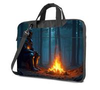 CBRT Mochila para laptop, caballero sentado junto a la fogata en el bosque, bolsa de viaje para laptop, mochila para laptop para mujer, color, 26x36cm, Bohemio