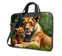 CBRT Mochila para laptop de 16 pulgadas con texto en inglés "A Lioness And Her Cub In The Jungle", bolsa para laptop de 16 pulgadas, para mujer de 17 pulgadas, color, 29x38cm, Bohemio