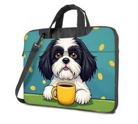 CBRT Mochila para laptop, un lindo perro sosteniendo una taza de café con monedas cayendo alrededor, bolsa para laptop, mochila de viaje para laptop para mujer, color, 26x36cm, Bohemio