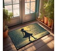 CBRT Tapete para puerta exterior de otoño, Life Is About Finding Joy In The Rain, decoración musical para porche delantero, decoración de otoño (65 x 90 cm)