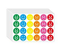 CBRVTY 1200 pegatinas redondas de recompensa educativa, 6 colores, 2,5 cm de diámetro