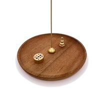 CBRVTY Soporte para Incienso 4 en 1, Madera de Sapeli, 15 CM de Diámetro, Cenicero Grande, Porta-Incienso en Forma de Gota, Calabaza, Cilíndrico, Conos de Incienso para Accesorios de Meditación
