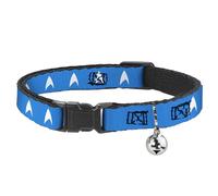 CBS Studios Inc. Collar para Gato, Collar Separable con Campana, Insignia de la Flota Estelar de Star Trek Azul y Blanco, 8.5 a 12 Pulgadas, 0.5 Pulgadas de Ancho