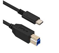 CBUS Cable USB-C a USB-B USB 3.0 de 6 pies compatible con iFi Zen DAC, monitores Dell, escáneres de impresoras, discos duros externos, estaciones de acoplamiento de concentradores USB y más (negro)