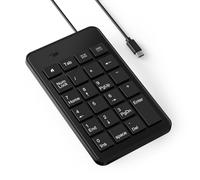 CBUS USB-C con cable para ordenador portátil, teclado de 23 teclas con tab, inicio, correo electrónico y calculadora, cable de 1,5 m, diseño compacto y ligero