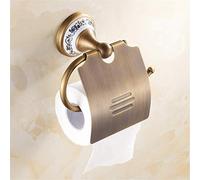 CBXSF Cepillado Antiguo Baño De Latón De Hardware Base Porcelana Bronce Fijado Los Productos De Baño De Cerámica Con Decoración De Flores, Titular De Papel Higiénico