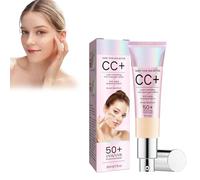 CC Cream Color Correcting, Sunscreen Corrector impermeable y duradero, maquillaje facial hidratante BB Cream con UVA/UVB 50+, maquillaje fondation mejora la tez, corrector solar (blanco claro)