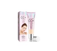 CC Cream, Crema Facial Con Color, Base De Maquillaje De Cobertura Total, Base De Maquillaje Y Protector Solar Spf 50+, Oculta Naturalmente Las Imperfecciones, Repara Y Blanquea La Piel -Light
