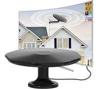 CC-Digital Antena de TV para exteriores 360° omnidireccional para canales | Antena 4K HDTV exterior para Smart TV con cable de 10 m, largo alcance para ático, caravana y RV, se adapta a cualquier