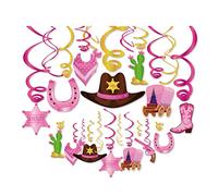 CC HOME 30Ct West Cowboy Decoraciones para colgar en el techo Remolino Decoraciones para niños en el salón de clases de bebé, suministros para fiestas de cumpleaños